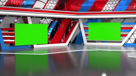 3d virtual news studio background loop