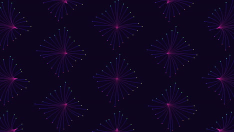Mystical cubes in shades of purple and blue on a black background