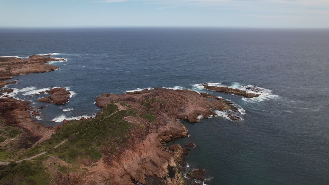 Picturesque View Of Boat Harbour North Headland In Boat Harbour, NSW, Australia. aerial shot