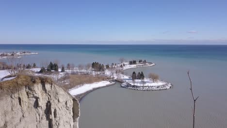 cinematic aerial shot of high cliff drop