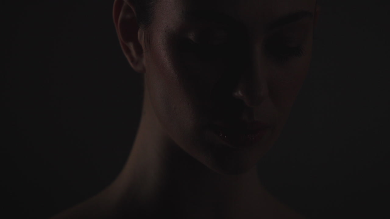 Portrait of a woman with red lipstick