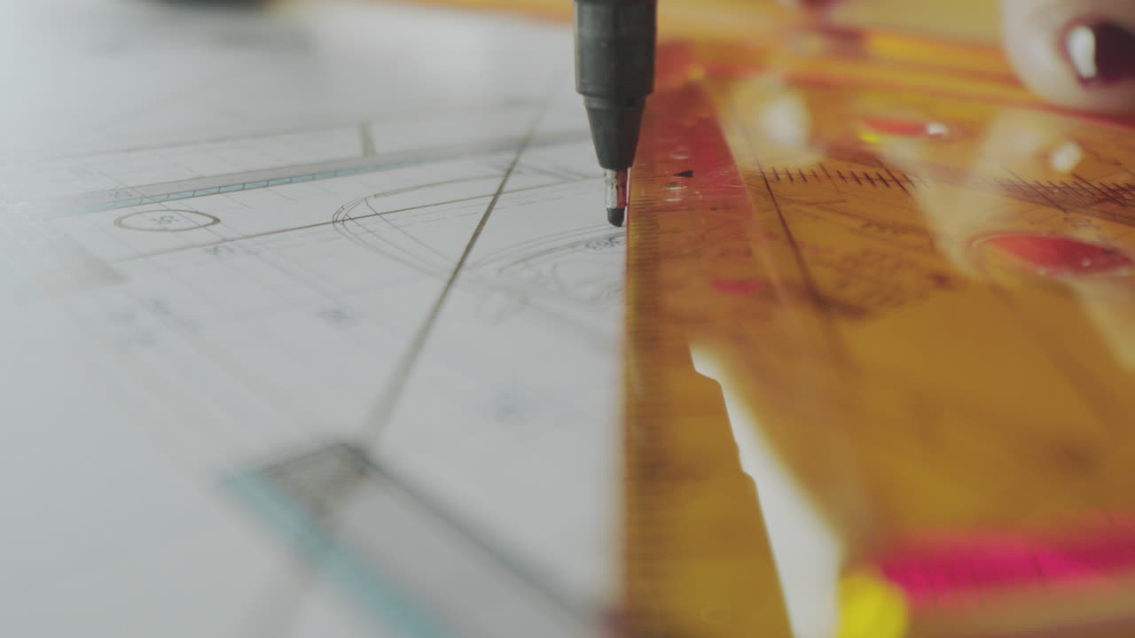 Architect working on house plans