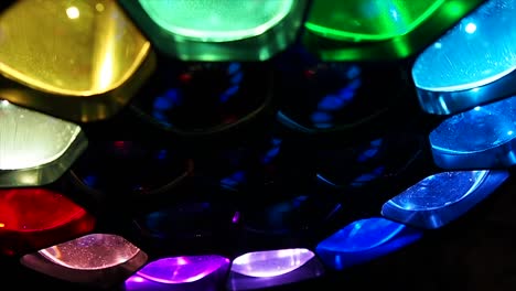 multi coloured led lights spinning