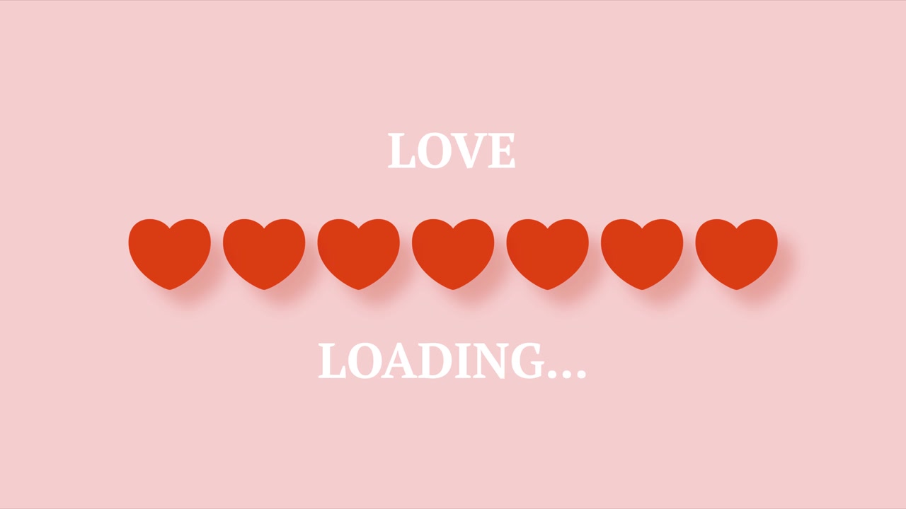 Liefde laadbalk animatie voor Valentijnsdag concept met realistisch hart. 4K harten laadanimatie alfakanaal.