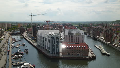 building structures and development area at granary island in gdansk, poland