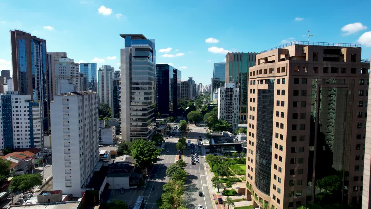 Cartão postal da Avenida Faria Lima, distrito central de São Paulo, Brasil.