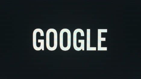 primer plano de google escrito en un monitor de computadora vintage con cursor parpadeante