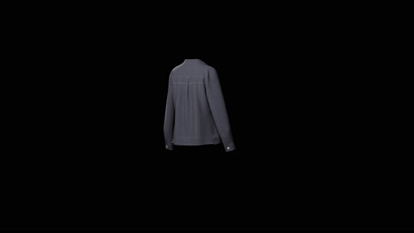 black jacket rotated with alpha channel. animation woman type  clothing design