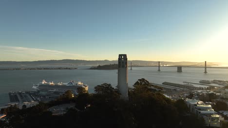 coit tower and san francisco bay views