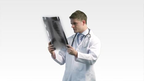 doctor looking at an xray