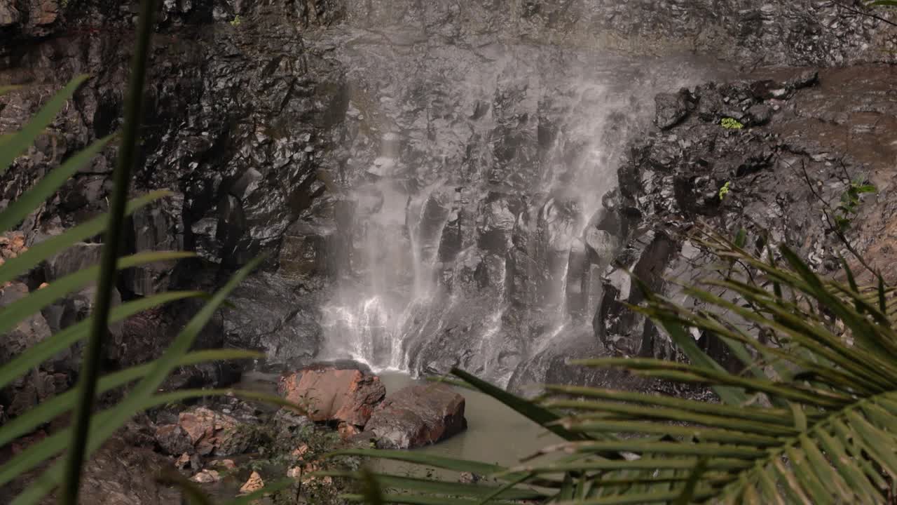 Hand Held Footage Of The Base Of Purlingbrook Falls, Springbrook ...