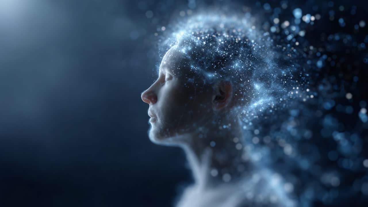 Exploring the Depths of Consciousness: A Journey Through the Ethereal Realm of Human Thought and Imagination Captured in Two Frames