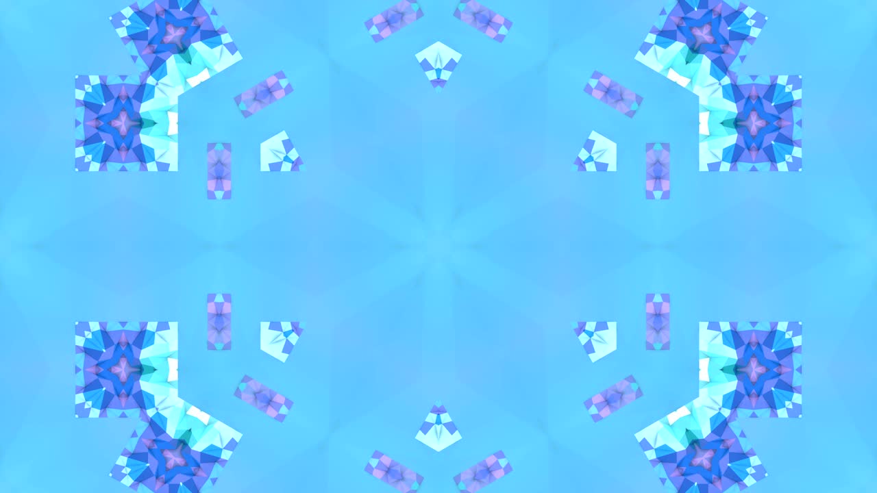 4k에서 움직이는 스테인드 글래스 또는 칼레도스코프 효과로 낮은 기하학적 추상적인 배경, 루프 3d 애니메이션, 인기 있는 낮은 폴리 스타일의 원활한 영상.