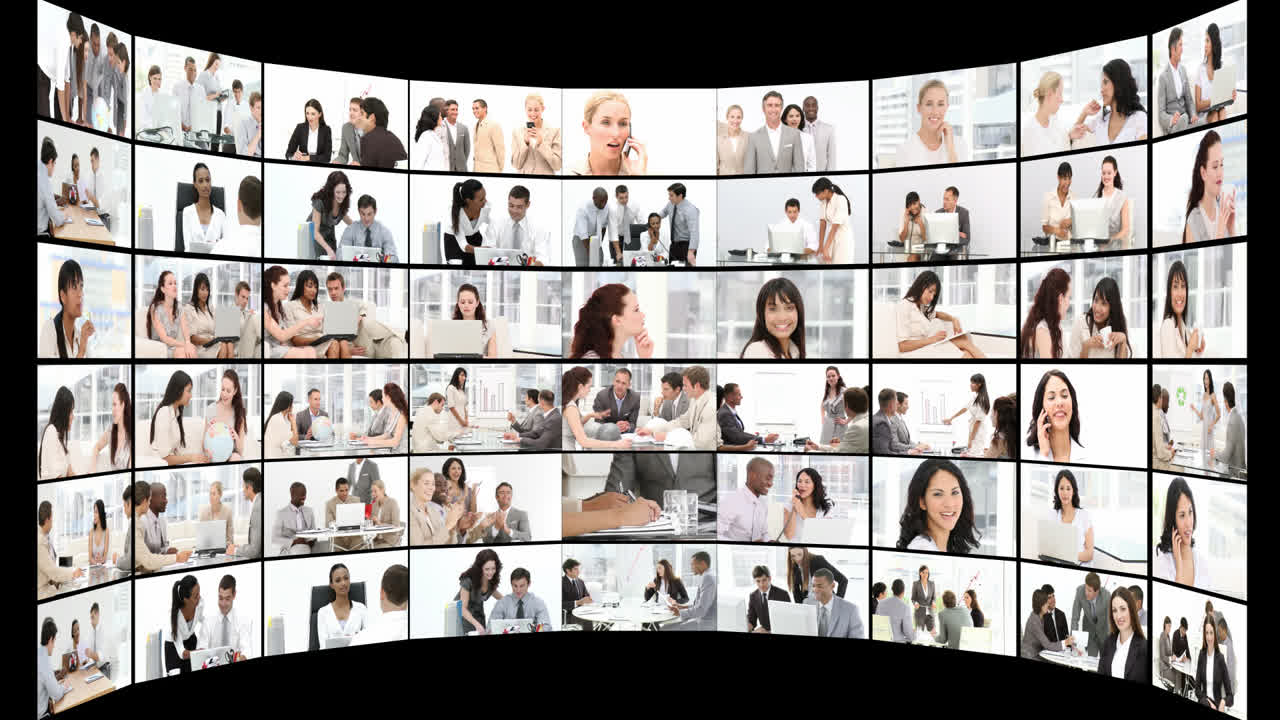 자신감 넘치는 사업가들의 작업 모니터링