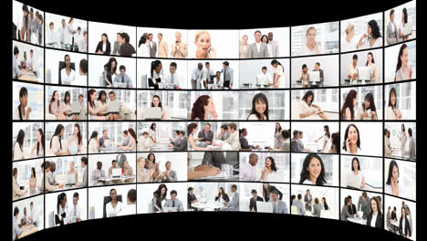 montaje de personas de negocios confiadas en el trabajo