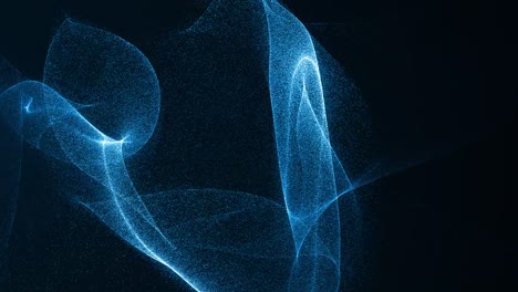 motion graphic of blue lighting particle wave levitation abstract background