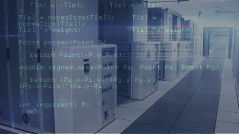Animation-of-data-processing-against-computer-server-room