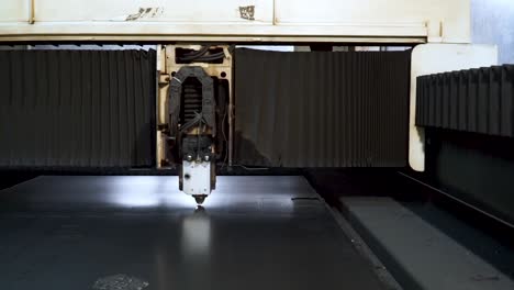 laser cutting machine in action