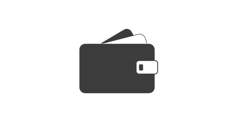 símbolo financiero. billetera virtual. animación de compras virtuales