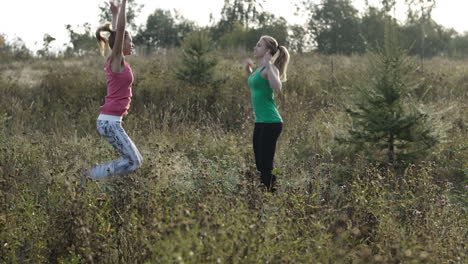 Two-girls-training