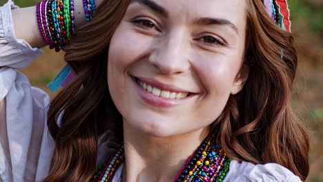 bohemian woman with colorful jewelry