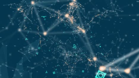 animación del texto de suscripción a través de la red de conexiones