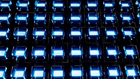 abstract glowing blue square pattern