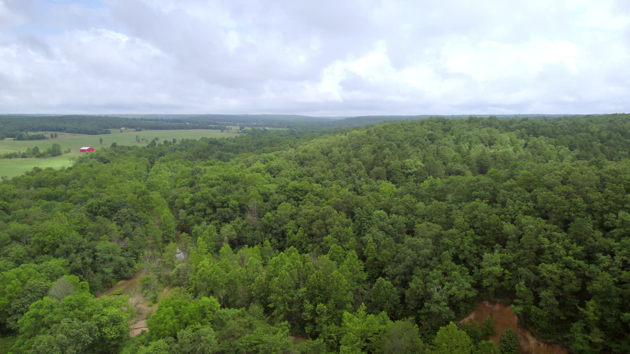 antena del hermoso paisaje del sur de missouri camionaje a la izquierda