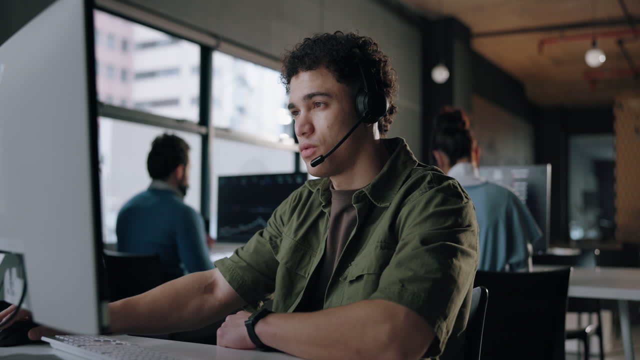 Stressed man in the office