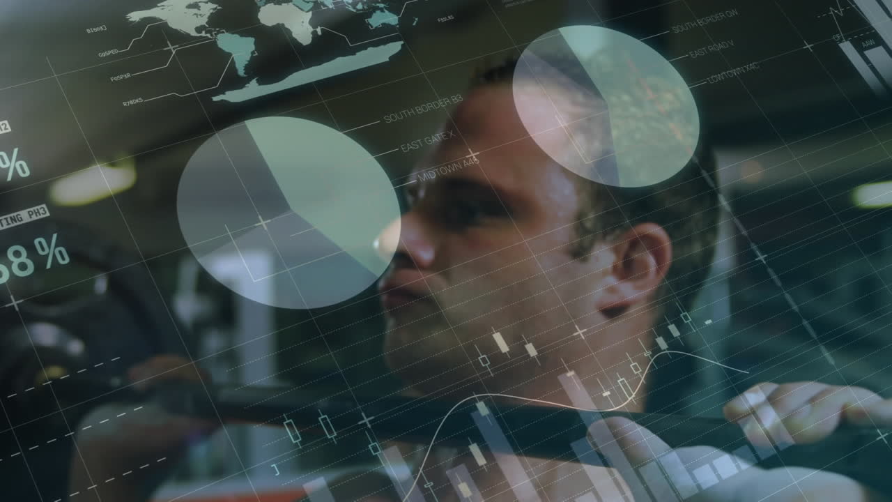 animación del procesamiento de datos y estadísticas sobre el ejercicio de hombres fuertes