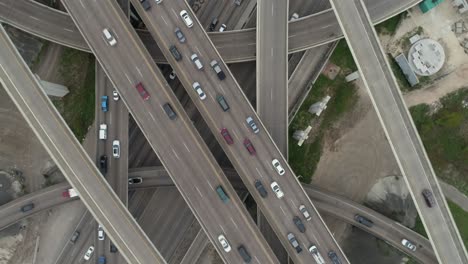 this video is about a birds eye view of rush hour traffic on major freeway in houston