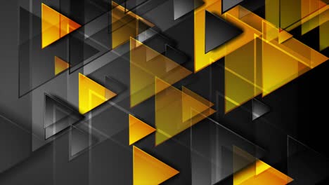 black and orange glossy triangles abstract motion background