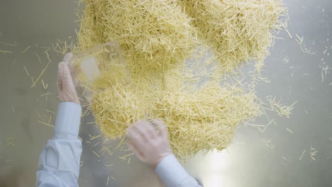 pasta production line - packaging raw noodles