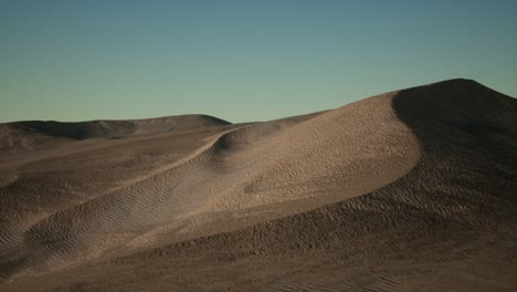 Aerial-view-on-big-sand-dunes-in-Sahara-desert-at-sunrise