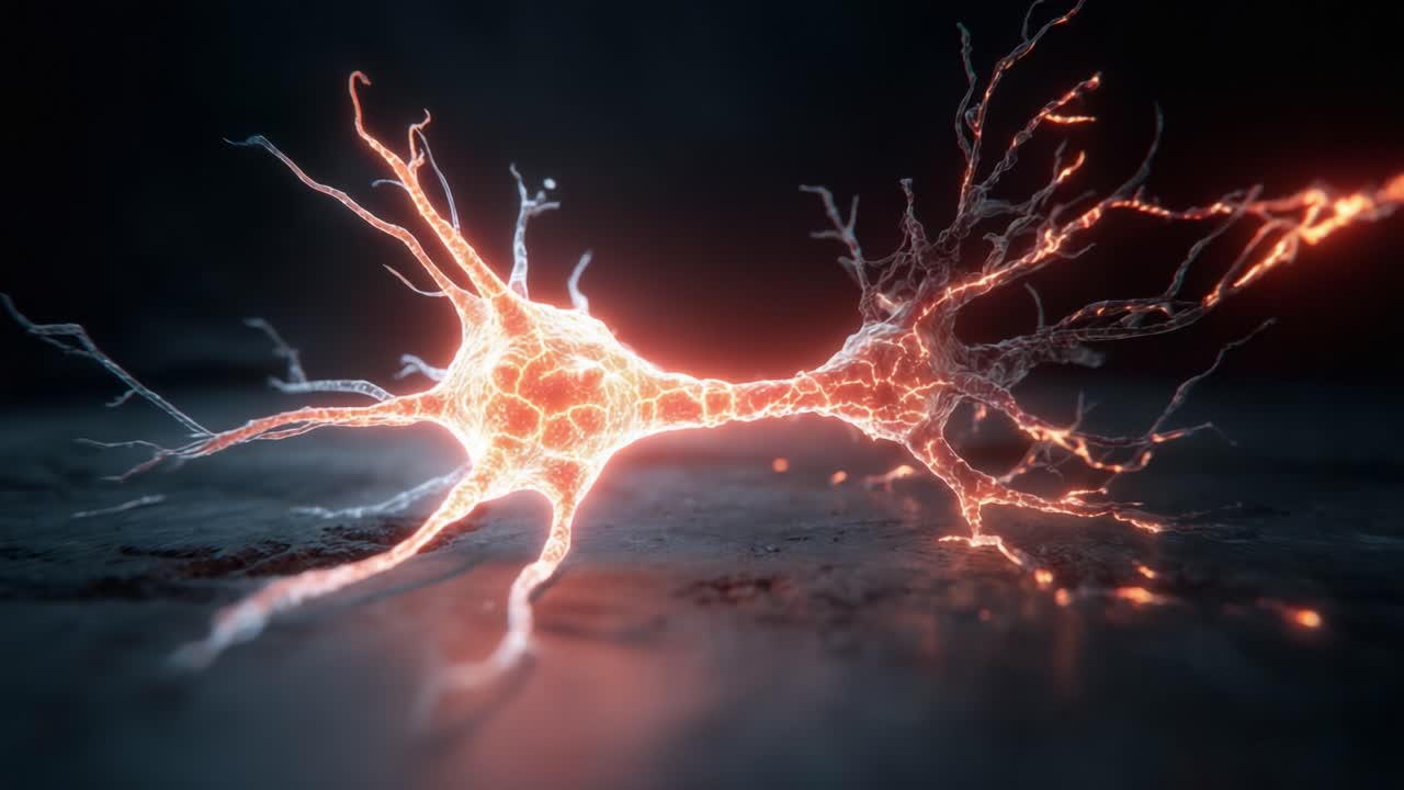 The Dynamic Dance of Neurons: A Captivating Visualization of Neural Connections and Signal Transmission Between Two Excitable Nerve Cells in Action