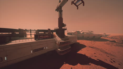 mars base and exploration vehicle