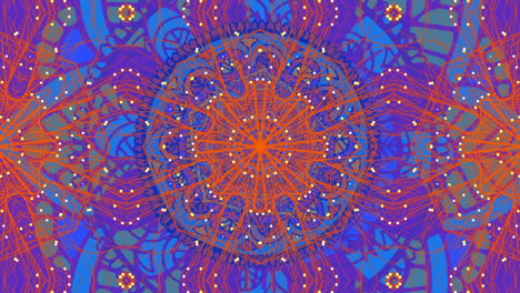 Animation-Rotierender-Mandalas-In-Orange-Und-Blau