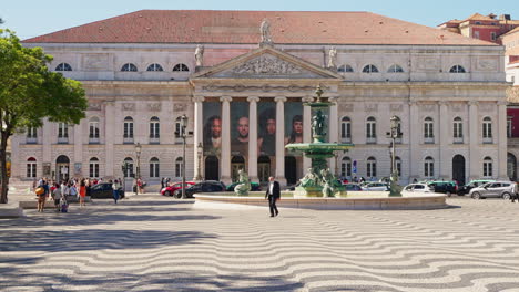 lisbon's são carlos national theatre and praça do comércio