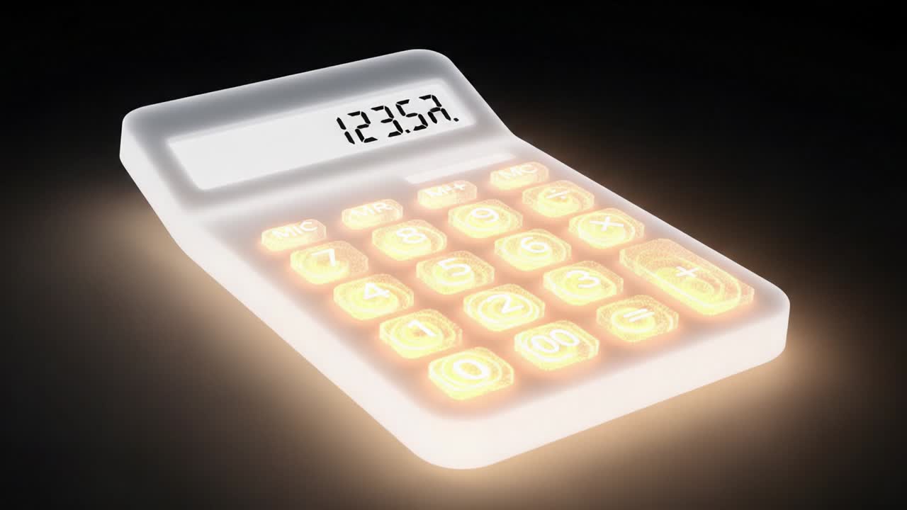 Transformative Numeric Journey: A Captivating Visualization of a Calculator as It Performs Mathematical Calculations and Displays Changing Values Through Its Transparent Design