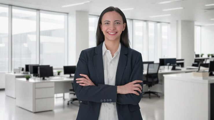 retrato de una feliz y exitosa empresaria india