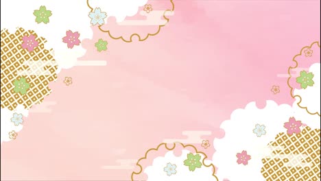 este es un video de animación de un patrón japonés de flores de cerezo.