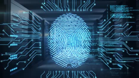 advanced digital fingerprint technology is showcased in a modern data center, highlighting its role in ensuring security through biometric access control.
