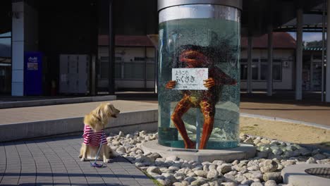 Das-Yokai-Monster-Erscheint-Aus-Dem-Wassertank-Der-Jr-Fukusaki-Station