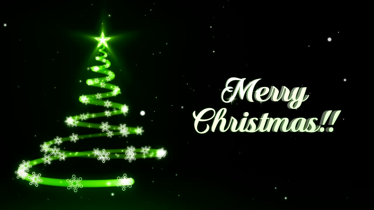 텍스트와 함께 4k 크리스마스 트리 배경 - 루프 - 크리스마스 카드