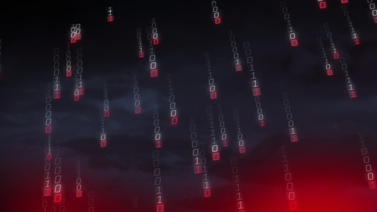 animación del procesamiento de datos sobre un fondo negro