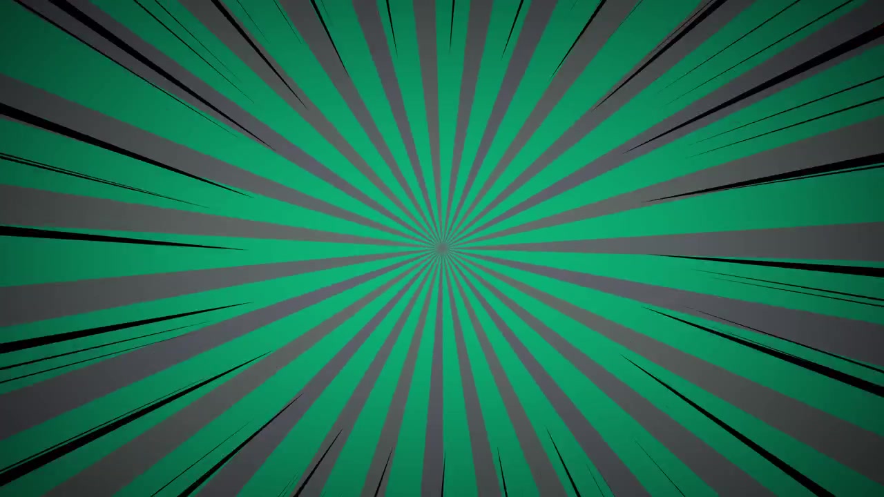 Animated Green and Gray Comic Style Radial Lines Background
