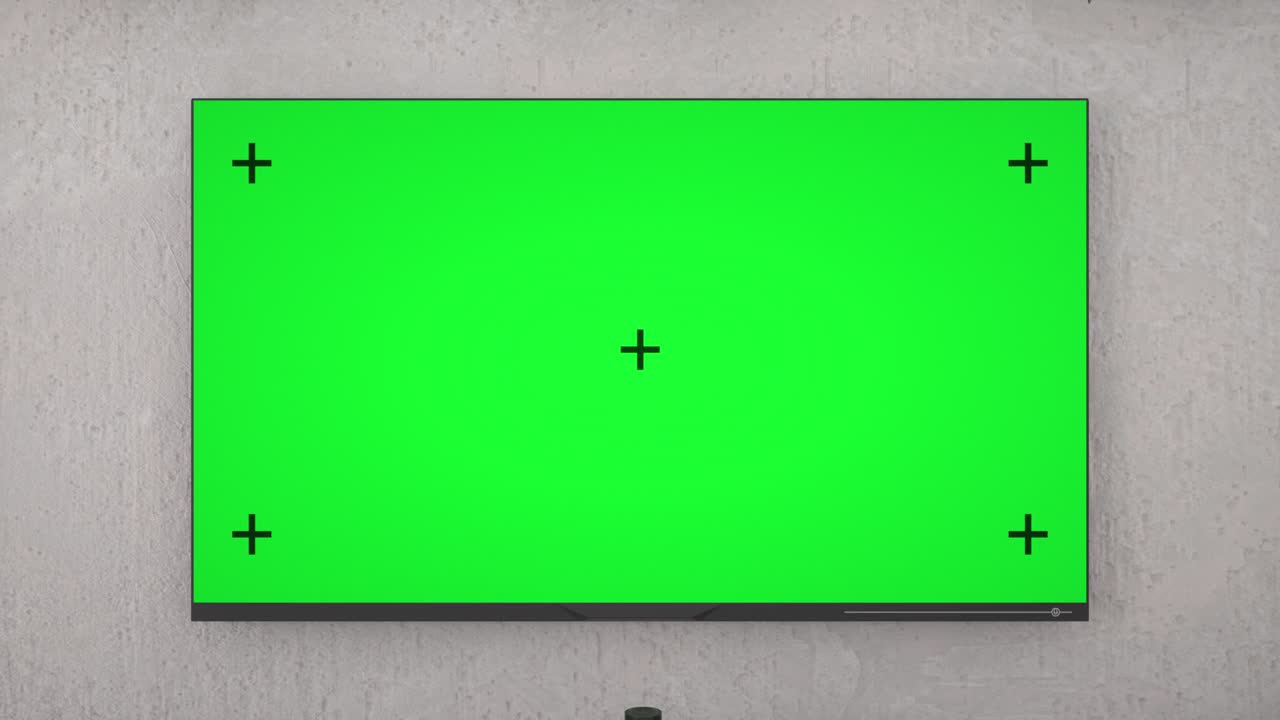 녹색 스크린과 함께 크리스마스 tv. 텔레비전과 함께 새해 거실. 크리스마스 시간