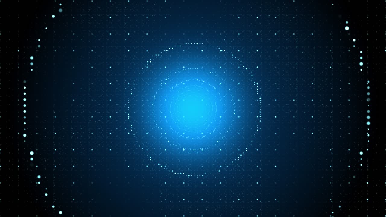 Flying through digital data tunnel technology network particles loop background motion graphic 4k