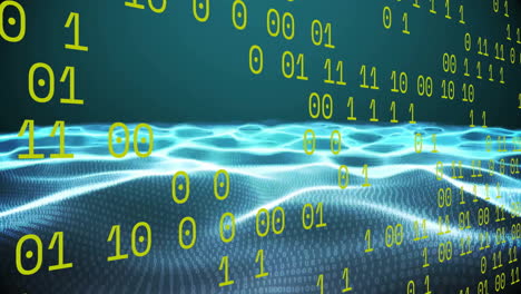 animation of binary coding and digital data processing