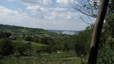 Skyline-über-Donau-Und-Weinberg-Und-Felder-Europa-Novi-Sad-Serbien